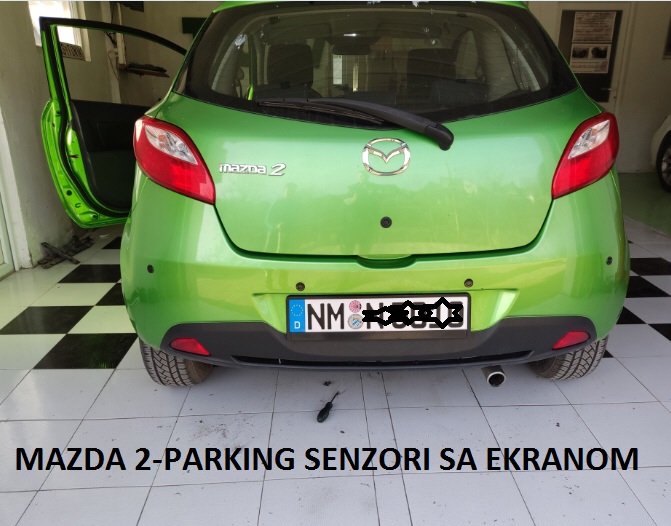 mazda 2 parking senzori sa ekranom i zvucno ugradnja novi sad ns tuning